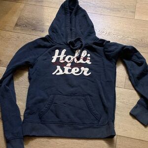 Hollister Women's Dark Blue Hoodie Sweater